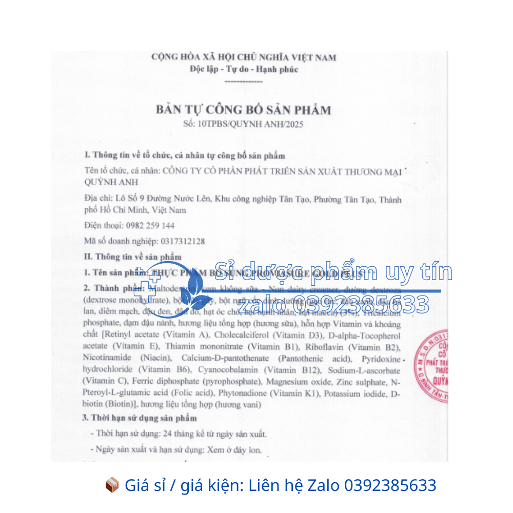 Sữa Sure Gold giúp bổ sung vitamin và khoáng chất hộp 900g