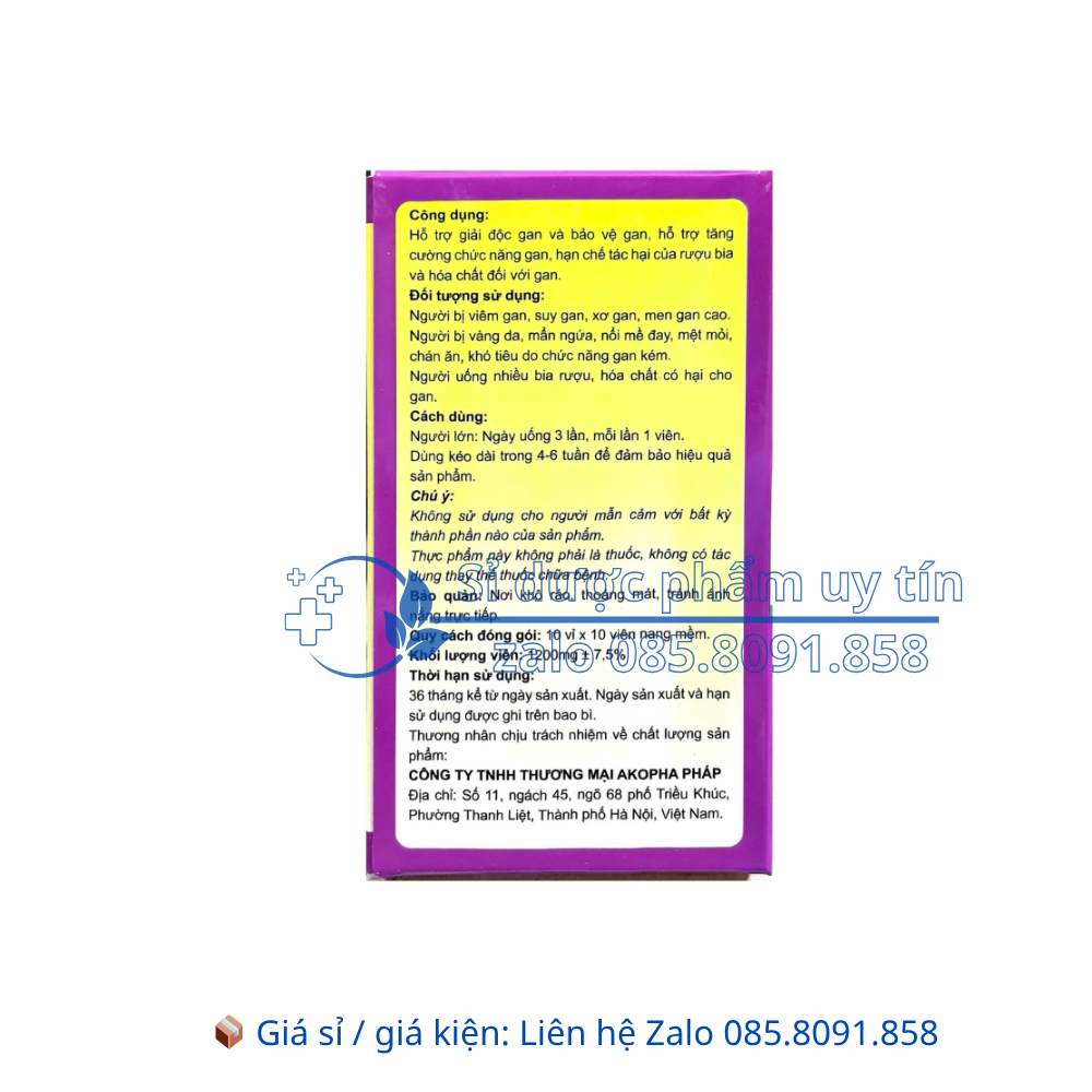 Viên uống bổ gan Silymarin Arginine giúp giải độc gan và bảo vệ gan, hỗ trợ tăng cường chức năng gan hộp 100 viên