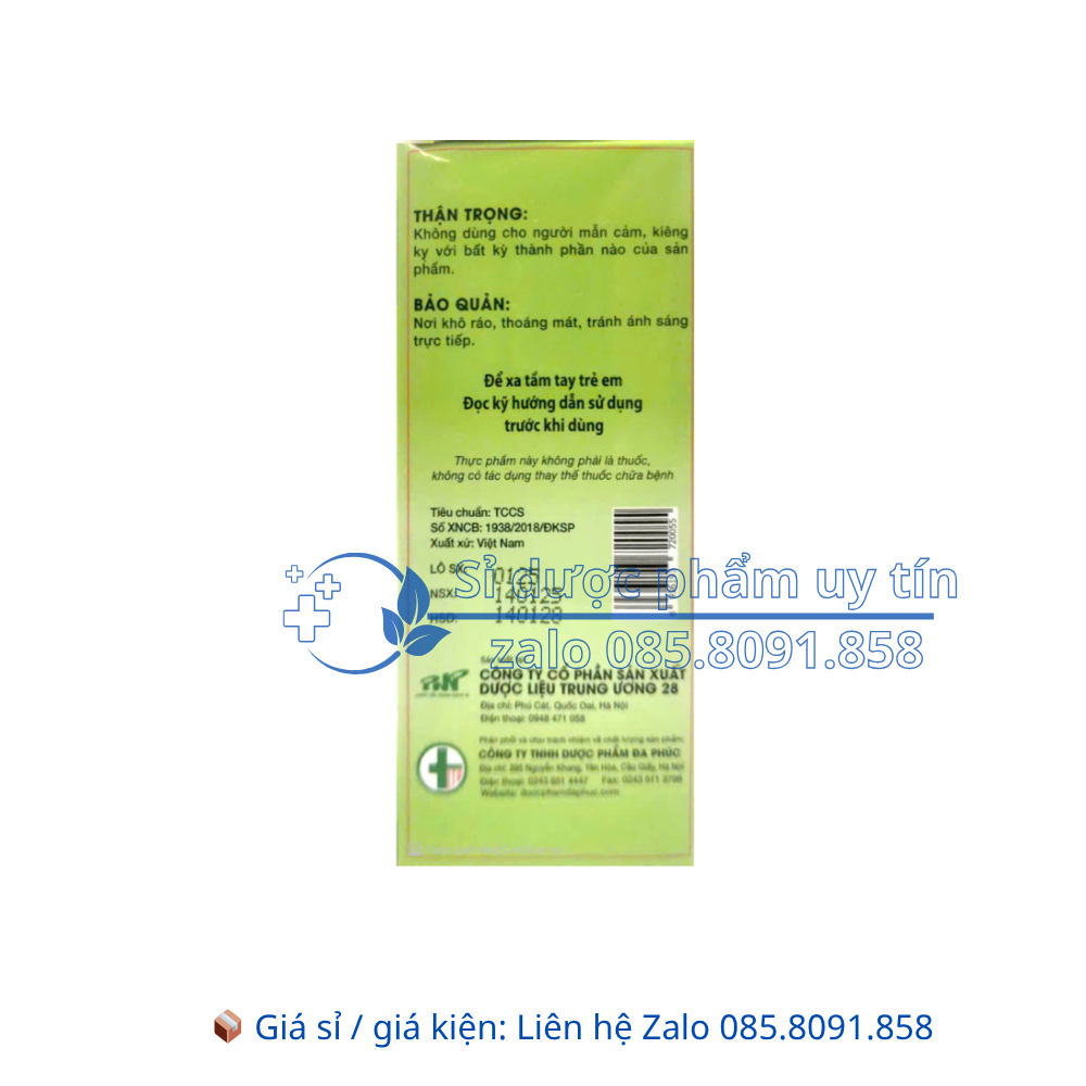 Siro Ích Phế ATK giúp bổ phế, hỗ trợ tiêu đờm, giảm họ làm ấm đường hô hấp hộp 100 ml