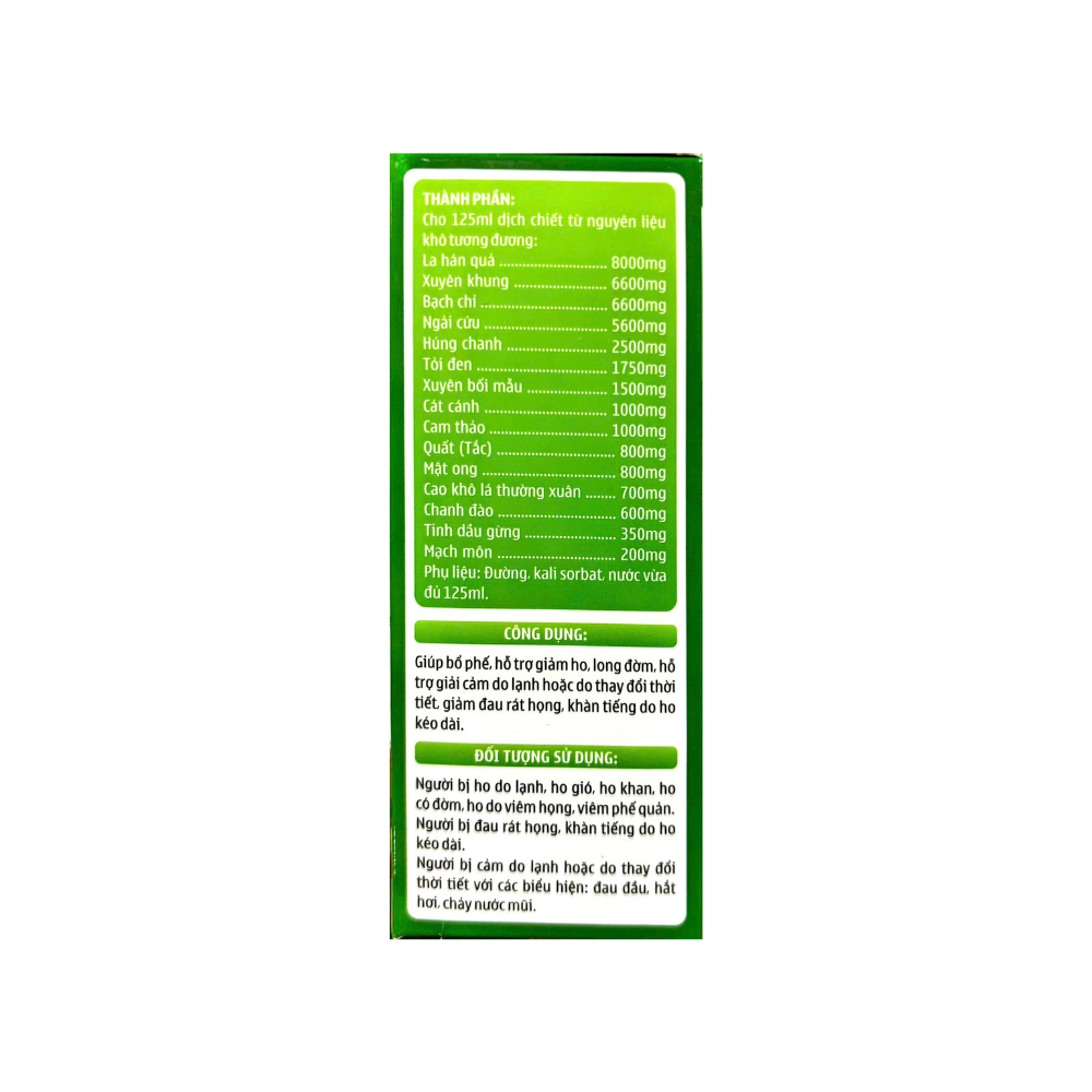 Siro Hebzin Gold AC giúp bổ phế, hỗ trợ giảm ho, long đờm, hỗ trợ giải cảm do lạnh