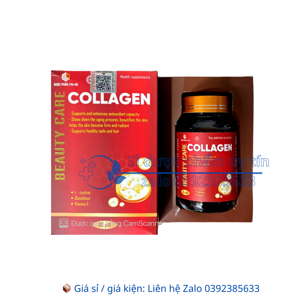 Viên uống Beauty Care Collagen giúp da căng sáng và làm đẹp da, giúp móng tóc chắc khỏe hộp 30 viên