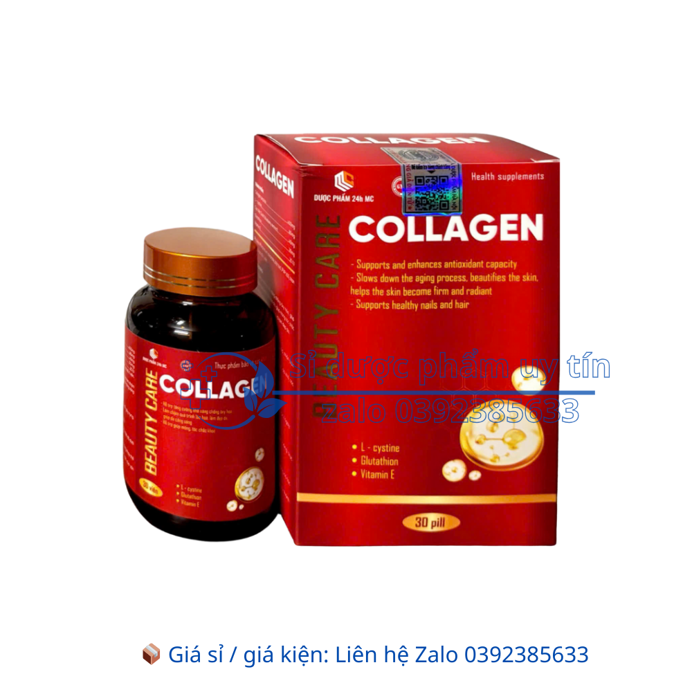 Viên uống Beauty Care Collagen giúp da căng sáng và làm đẹp da, giúp móng tóc chắc khỏe hộp 30 viên