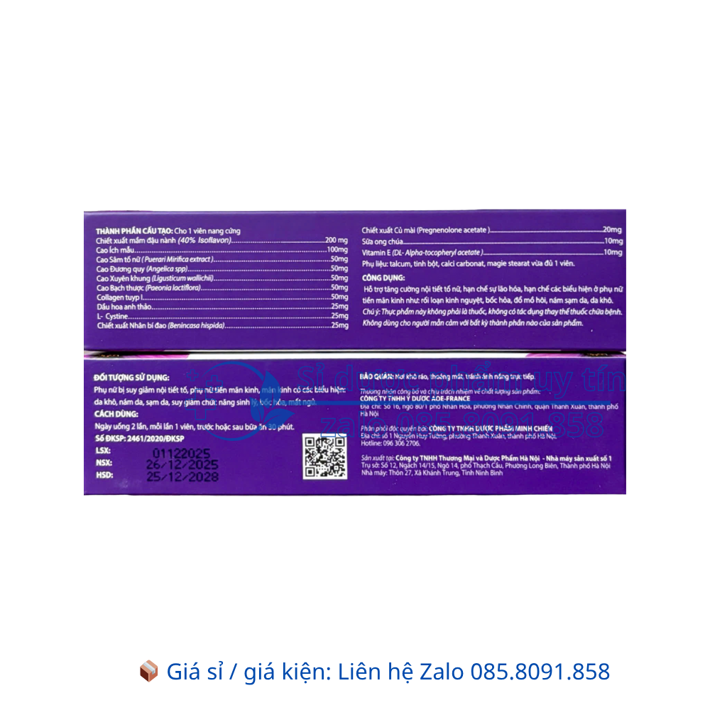 Sâm Ngọc Nữ Queen Spa tăng cường nội tiết tố nữ, hạn chế sự lão hóa hộp 30 viên