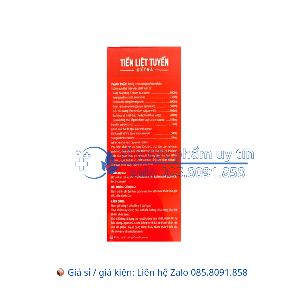 Viên uống Tiền Liệt Tuyến Extra giúp hỗ trợ hạn chế sự phát triển của u xơ, phì đại lành tính tuyến tiền liệt ở nam giới hộp 30 viên