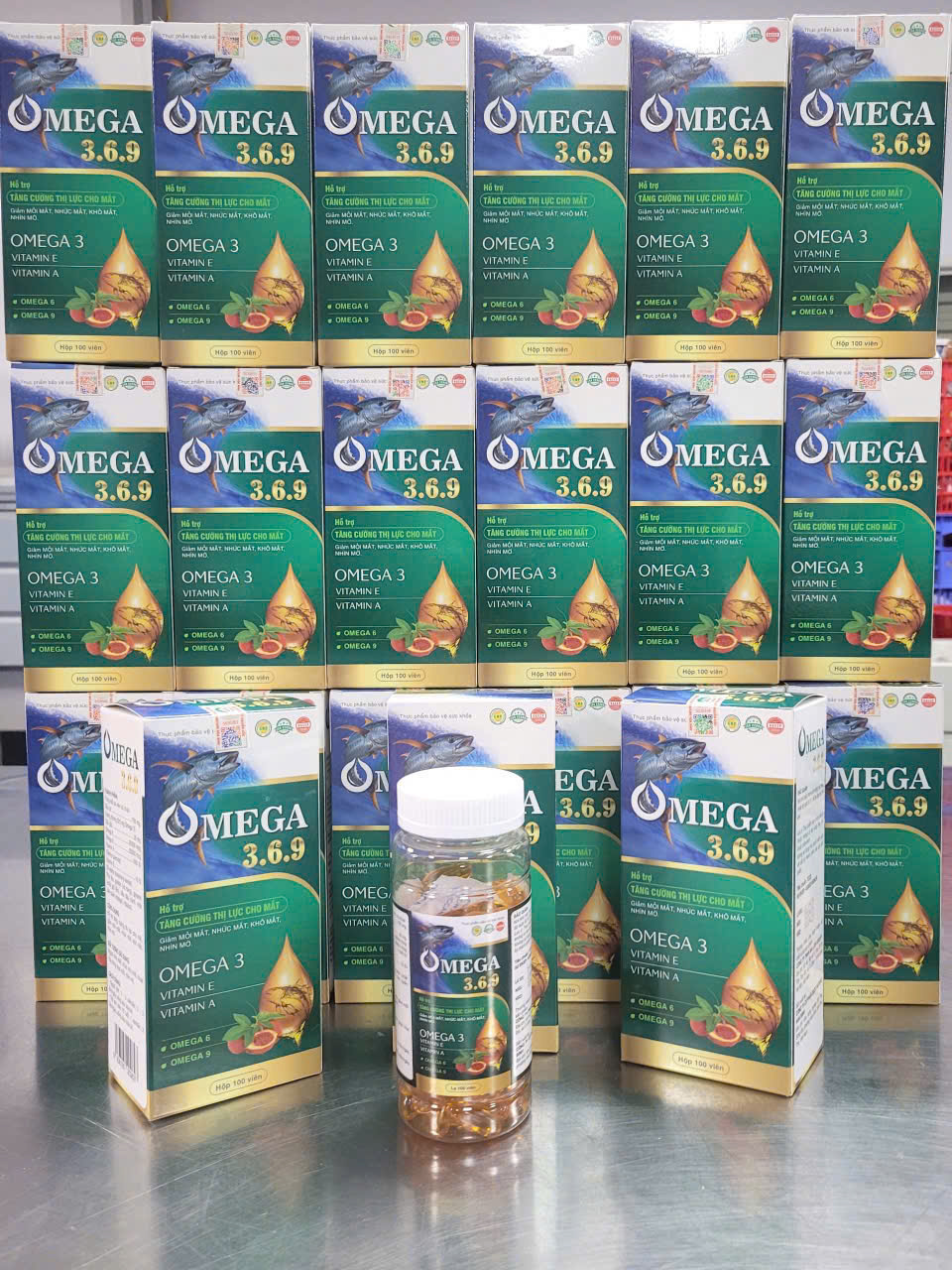 (Mua Sỉ Liên Hệ Zalo) Viên uống Omega 3.6.9 giúp giảm triệu chứng khô mắt, mỏi mắt, nhìn mờ hộp 100 viên