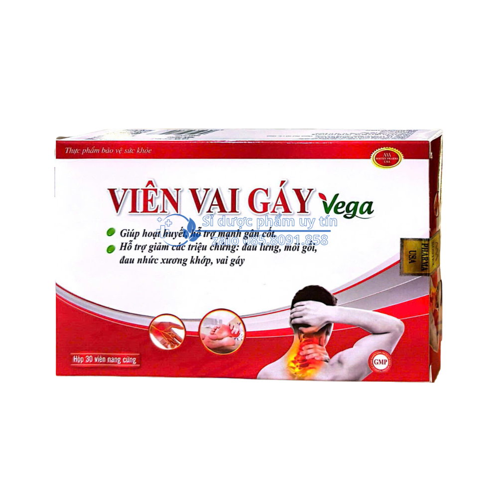 Viên Vai Gáy Vega giúp hoạt huyết, hỗ trợ mạnh gân cốt hộp 30 viên