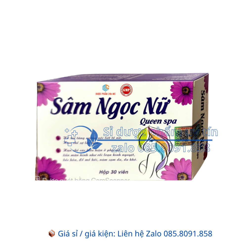 Sâm Ngọc Nữ Queen Spa tăng cường nội tiết tố nữ, hạn chế sự lão hóa hộp 30 viên