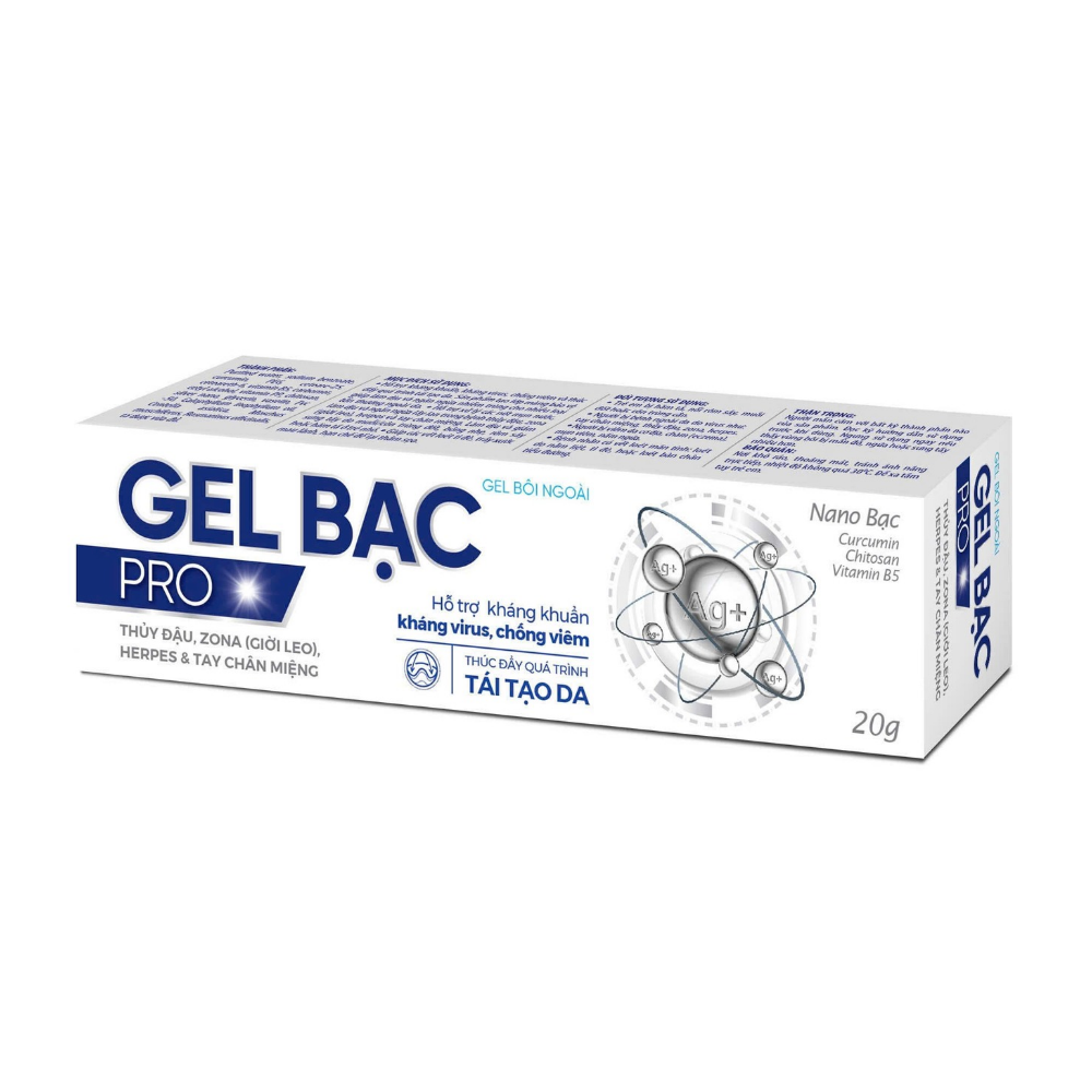 (Mua Sỉ Liên Hệ Zalo) Gel Bạc Pro giúp kháng khuẩn, kháng virus, chống viêm và thúc đẩy quá trình tái tạo da hộp 20g