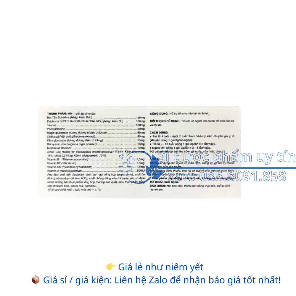 Cốm bổ não Brain Eyes For giúp hỗ trợ tốt cho não bộ và thị lực hộp 30 gói