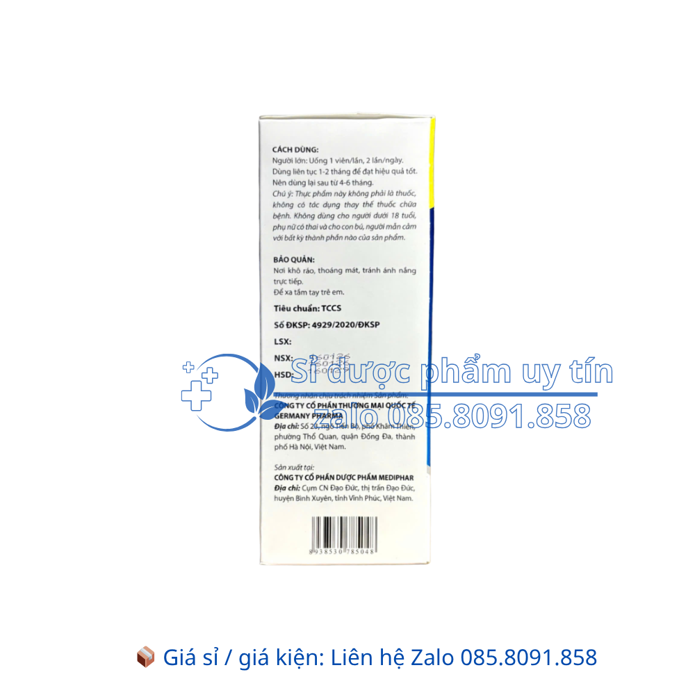 Viên uống Glucosamin 1500 giúp khớp vận động linh hoạt, ngừa thoái hoá khớp hộp 60 viên