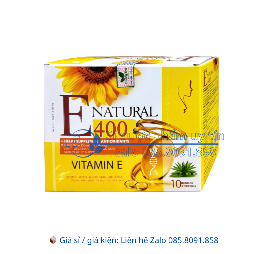 Viên uống E Natural 40.0 hỗ trợ làm đẹp da, hạn chế năm, sạm da hộp 100 viên