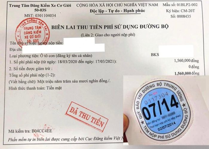 Bảng phí giao thông đường bộ MỚI NHẤT 2025