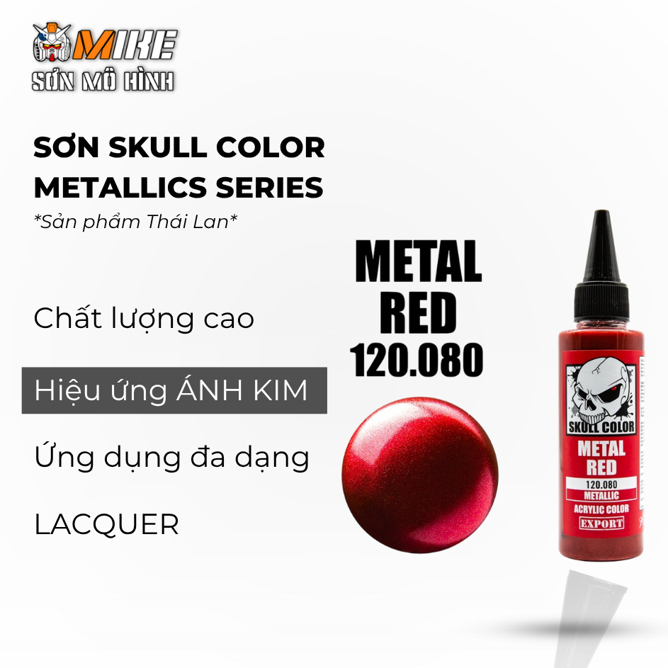 SƠN MÔ HÌNH KIM LOẠI SKULL COLOR DÒNG SƠN PHA SẴN LACQUER BÓNG cho in 3d, gundam - Dung tích 60ml