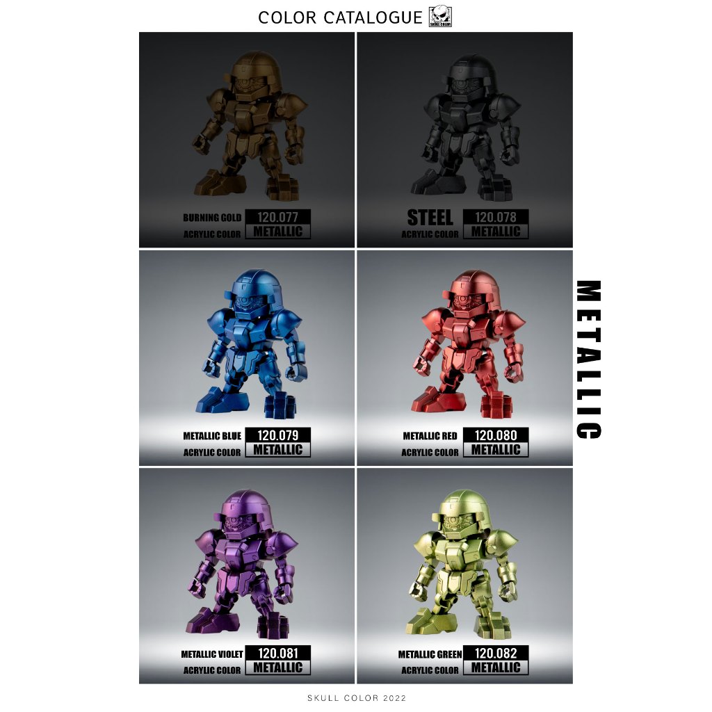 SƠN MÔ HÌNH KIM LOẠI SKULL COLOR DÒNG SƠN PHA SẴN LACQUER BÓNG cho in 3d, gundam - Dung tích 60ml
