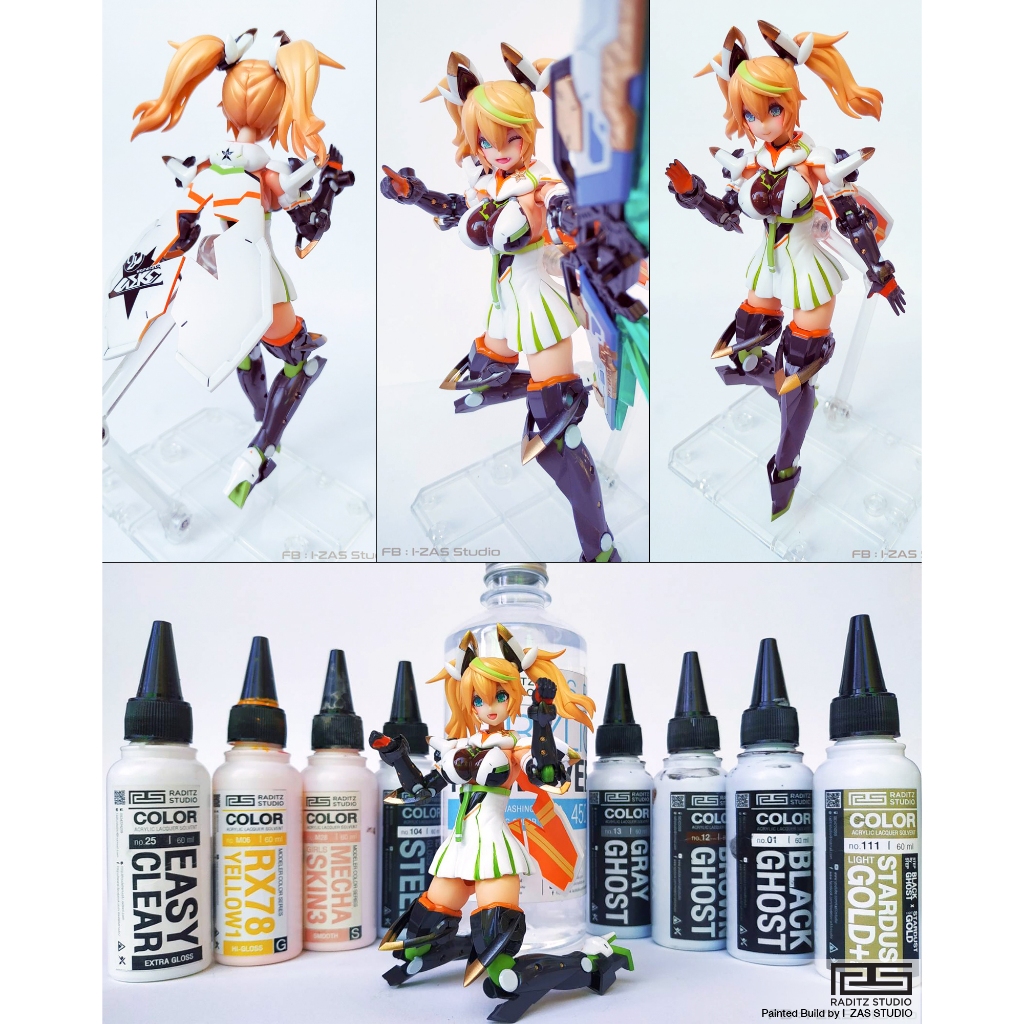 SƠN MÔ HÌNH Raditz Studio BÓNG Ghost 60ml, sơn pha sẵn Thái Lan dòng màu Ghost cơ bản không cần Thinner