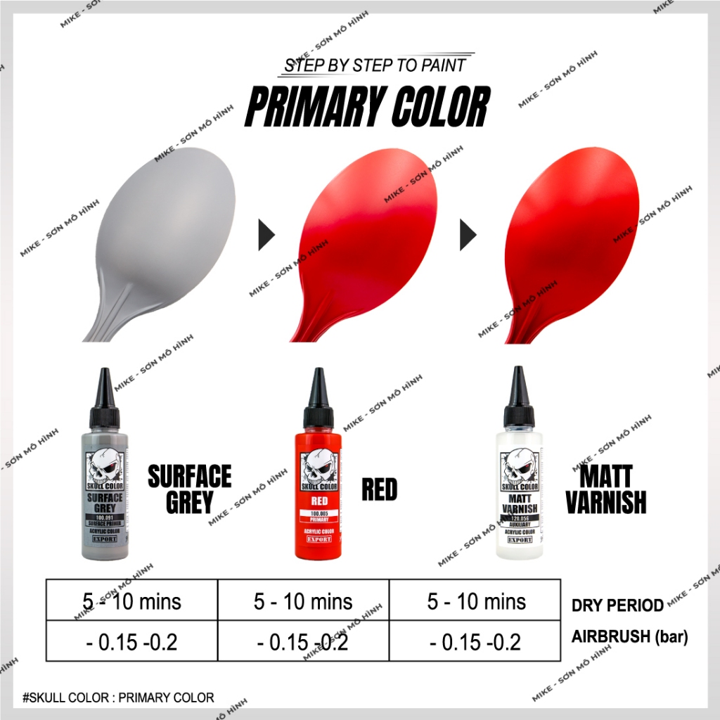 SƠN MÔ HÌNH MÀU CƠ BẢN SKULL COLOR DÒNG SƠN PHA SẴN LACQUER, GUNDAM, 3D, GIÁ RẺ - Dung tích 60ml - Chính hãng Thái Lan