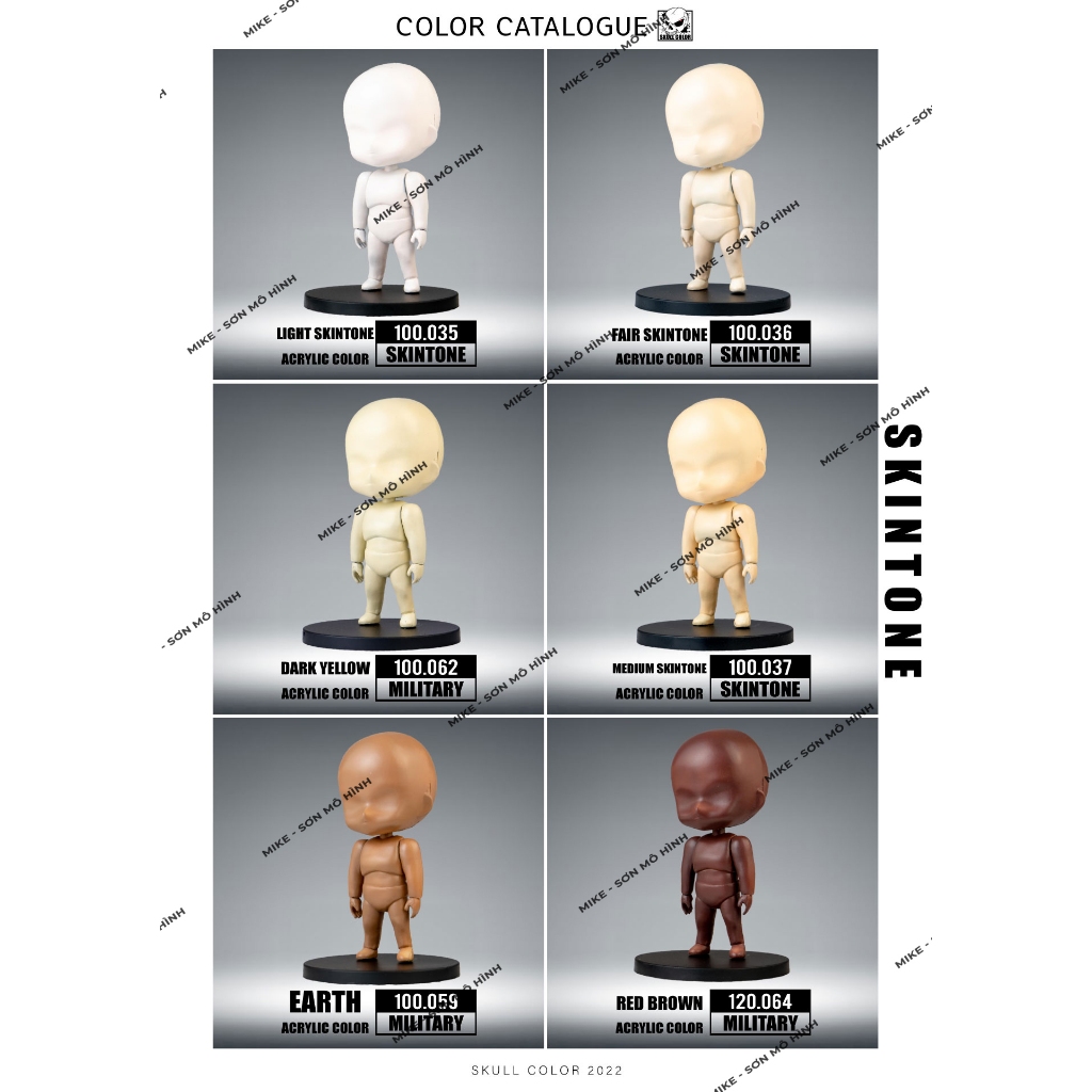 SƠN MÔ HÌNH MÀU DA SKULL COLOR DÒNG SƠN PHA SẴN LACQUER, BỀN MÀU, GIÁ TỐT, RẺ - Dung tích 60ml