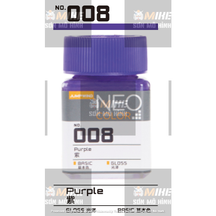 SƠN MÔ HÌNH JUMPWIND - MÀU NEO COLOR 18ml EM01~EM16 - CHUYÊN DỤNG CHO GUNDAM, FIGURE MIKE SƠN MÔ HÌNH