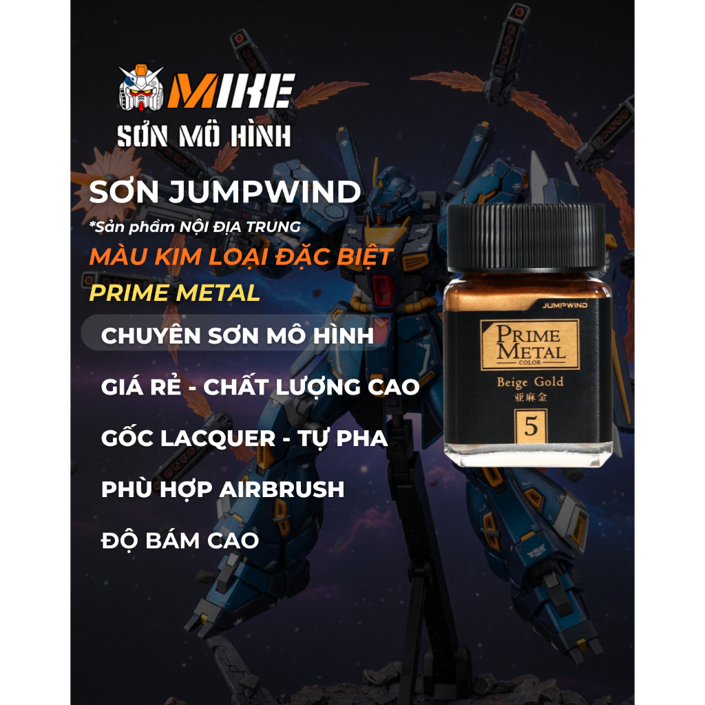 SƠN MÔ HÌNH JUMPWIND - MÀU PRIME METAL 18ml  - CHUYÊN DỤNG CHO GUNDAM, FIGURE MIKE SƠN MÔ HÌNH