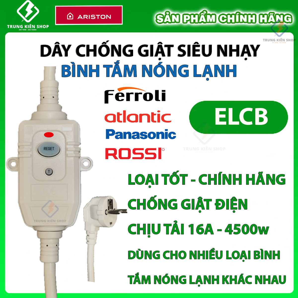 Dây chống giật bình nóng lạnh chính hãng
