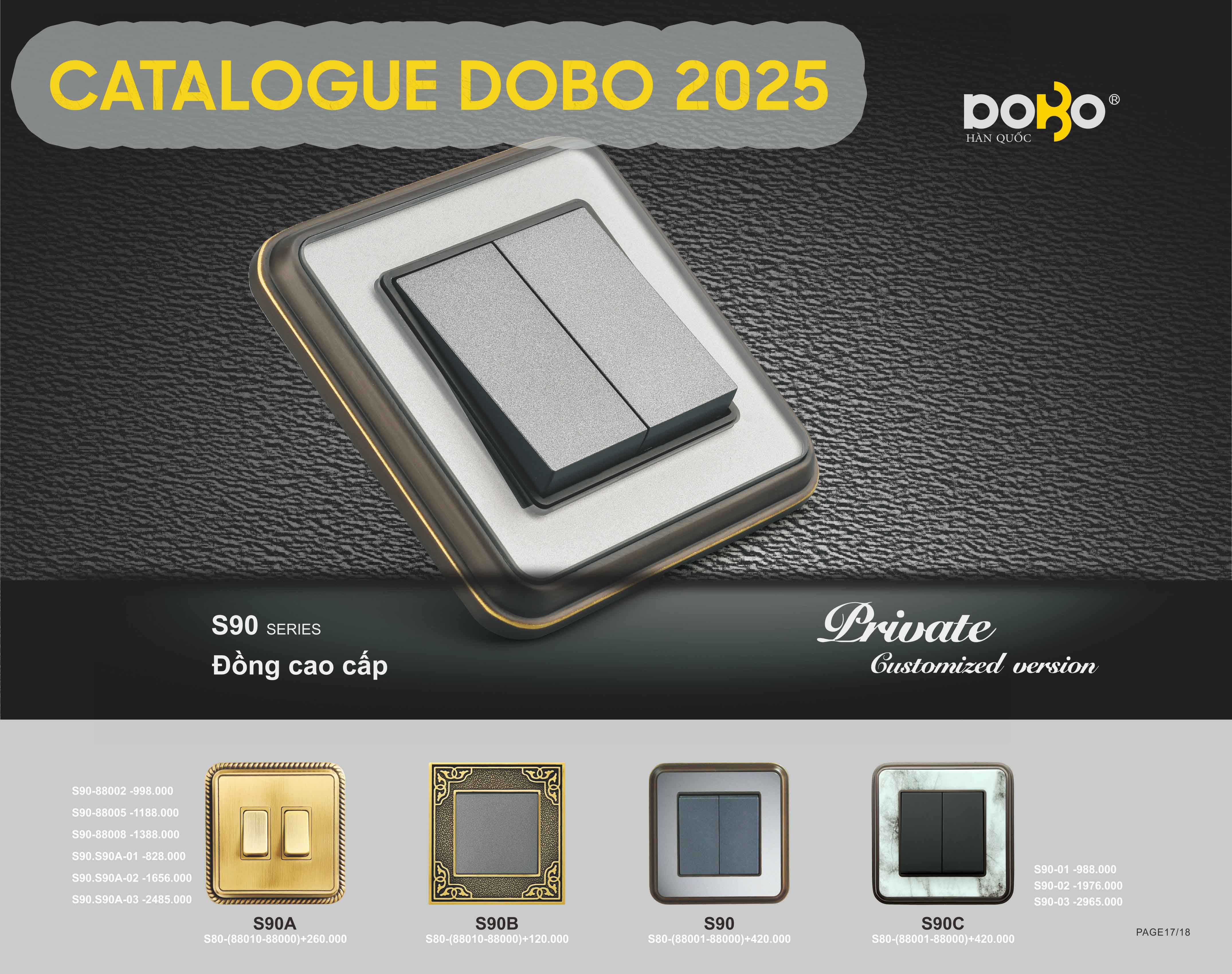 Catalogue Bảng Giá Thiết Bị Điện DoBo Hàn Quốc Mới Nhất 2025