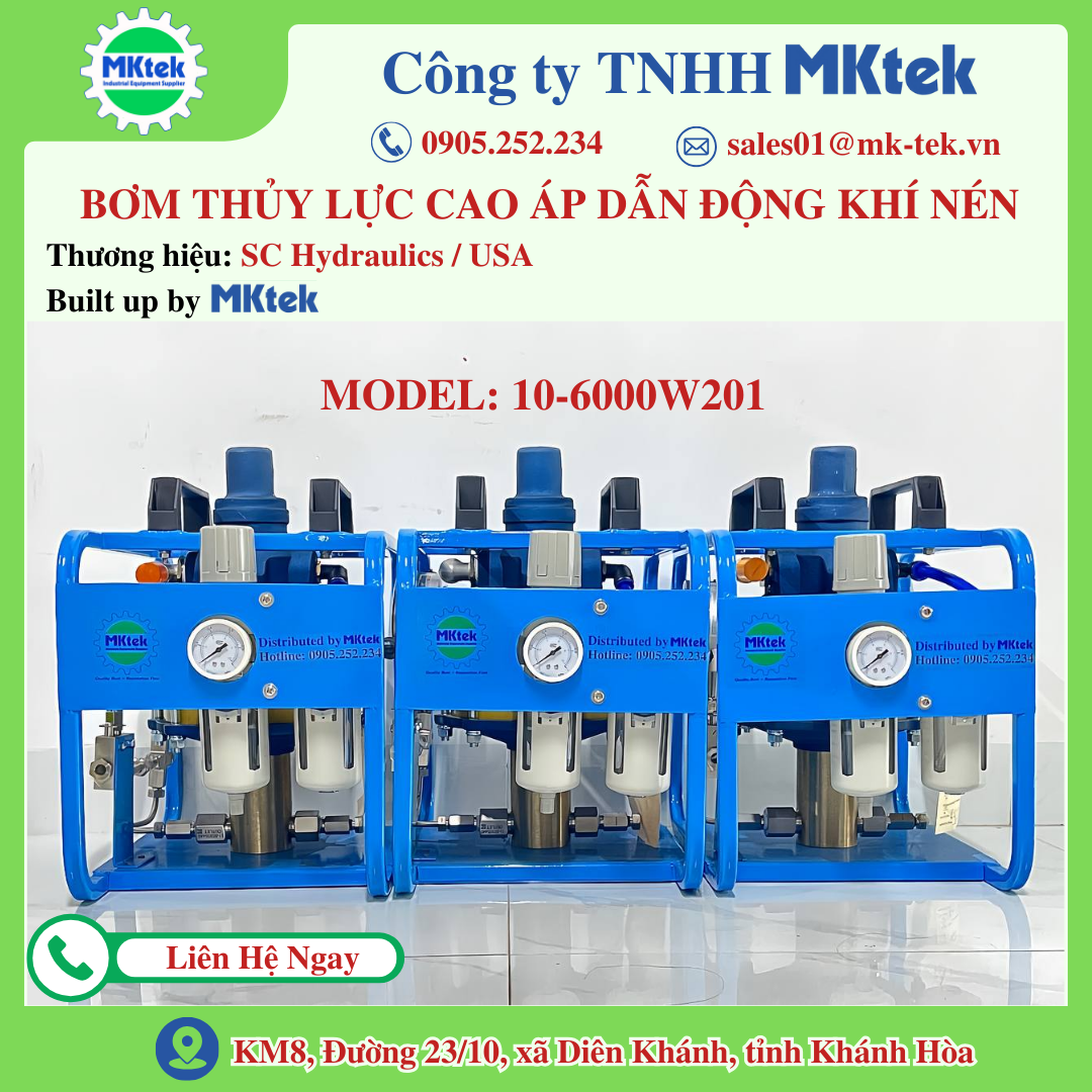 Công ty MKtek built up bơm thủy lực cao áp dẫn động khí nén từ thương hiệu SC Hydraulics