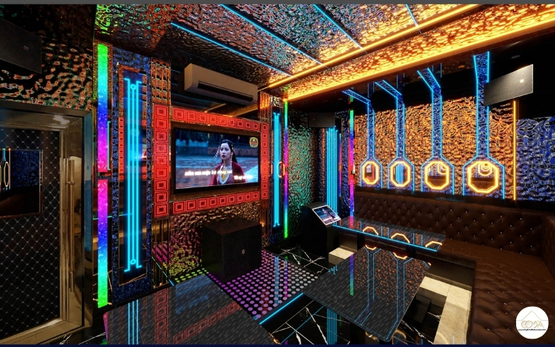 Mẫu thiết kế phòng karaoke gia đình 20m2