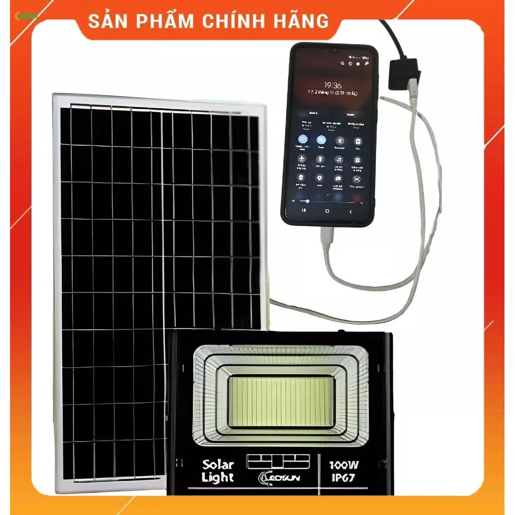 ĐÈN PHA NLMT 100W KẾT HỢP NGUỒN SẠC ĐIỆN THOẠI - LEDSUN LS_DT100