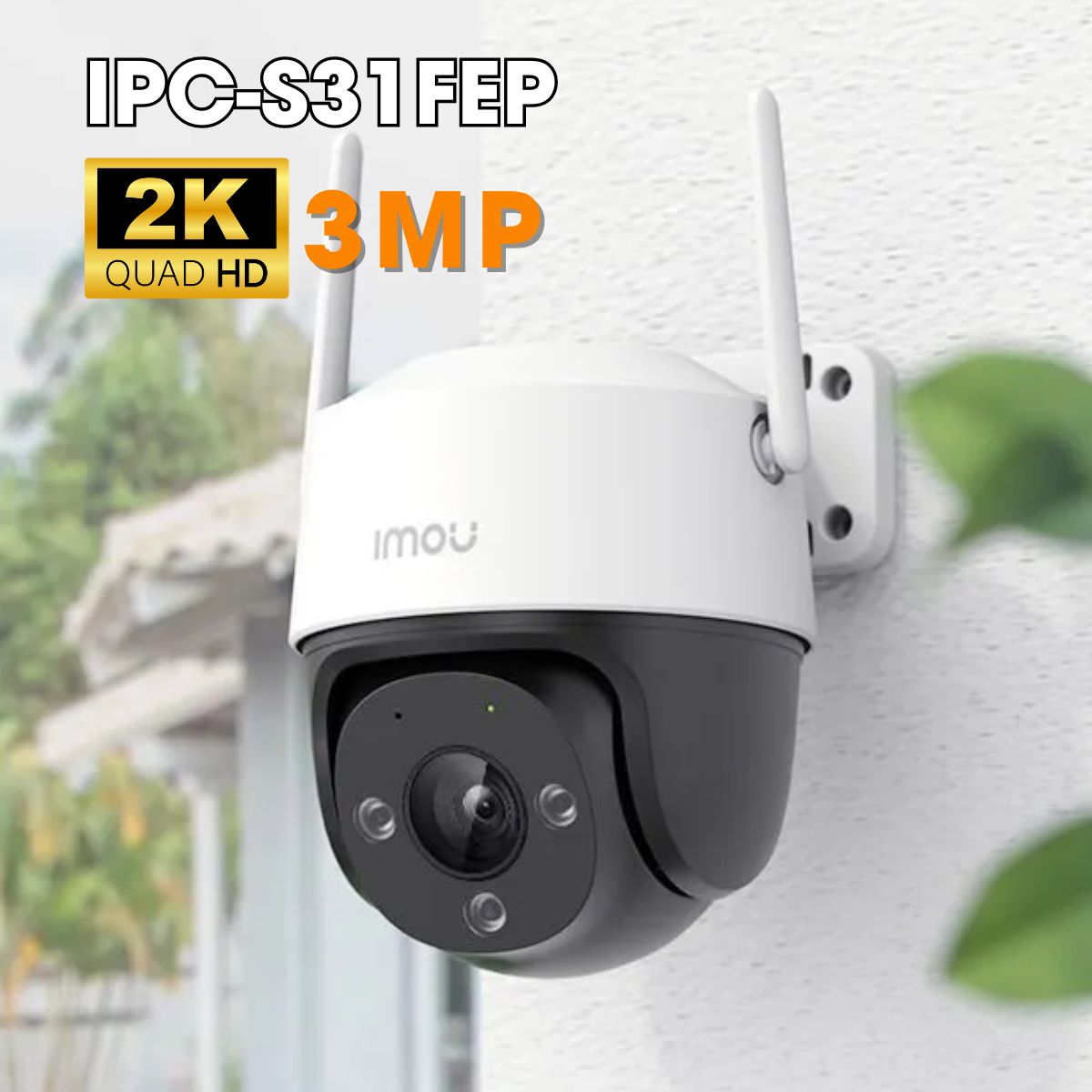 Camera wifi IMOU IPC-S31FEP 3MP -Ngoài trời, Xoay, Full color, đàm thoại 2 chiều, báo động còi và đèn