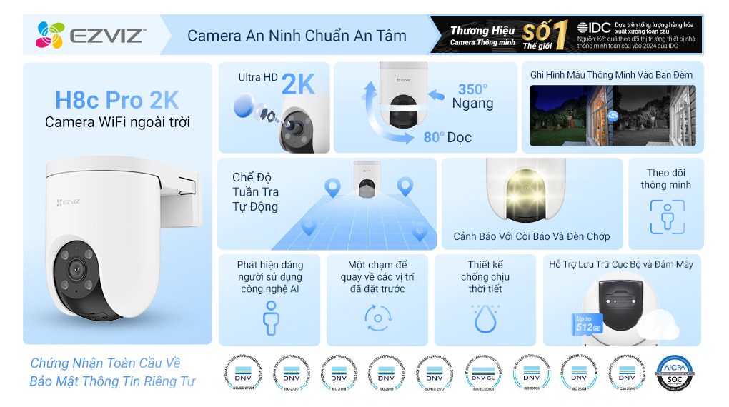 Camera quan sát EZVIZ CS-H8C PRO 3MP