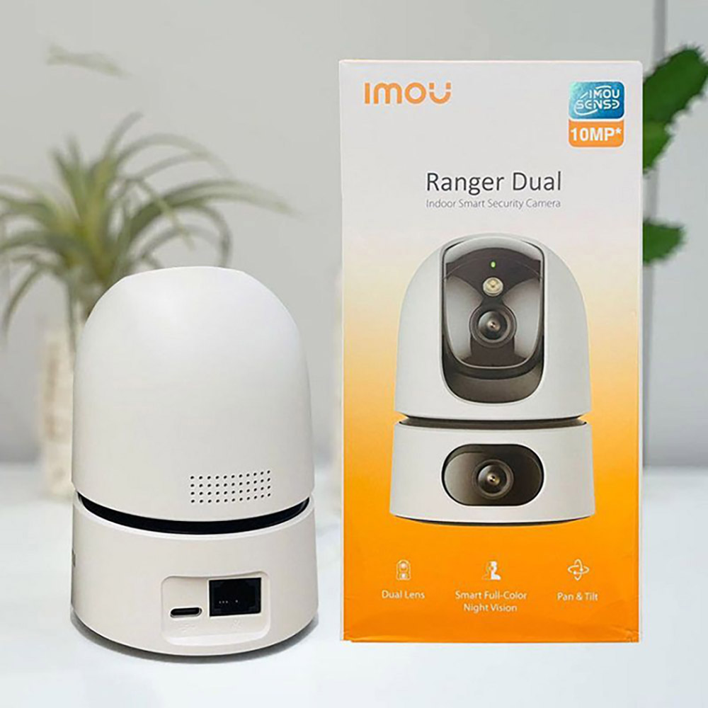 Camera IMOU Ranger Dual 10MP IPC-S2XP-10M0WED - 2 mắt trong nhà, full color, báo động bằng còi và đèn, đàm thoại 2 chiều