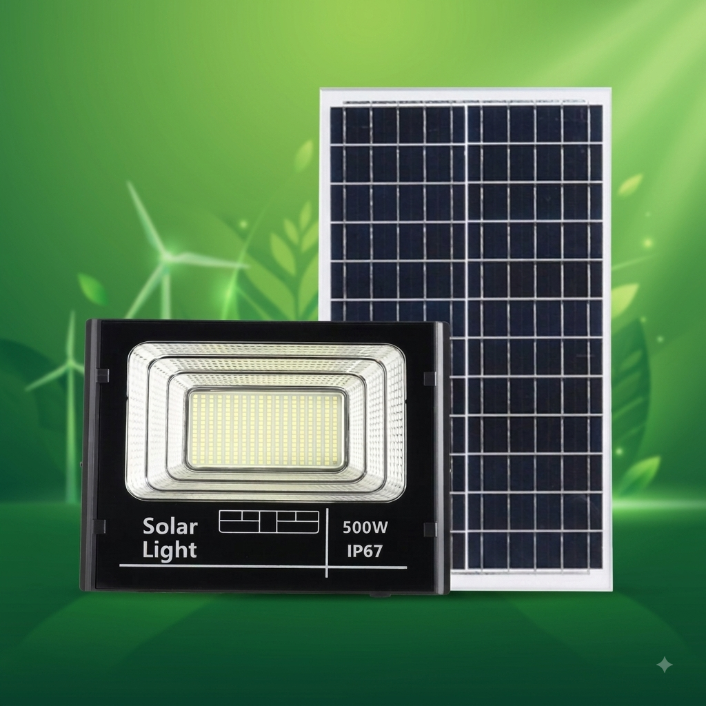 Đèn pha led 500W, SLs-PL500, có tích hợp năng lượng mặt trời