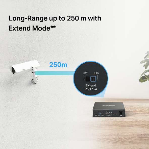 MS106LP Switch 6 cổng 10/100Mbps với 4 cổng PoE+