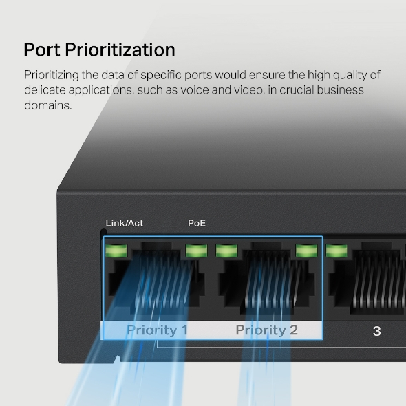 Switch 10 cổng 10/100Mbps với 8 cổng PoE+ MS110P