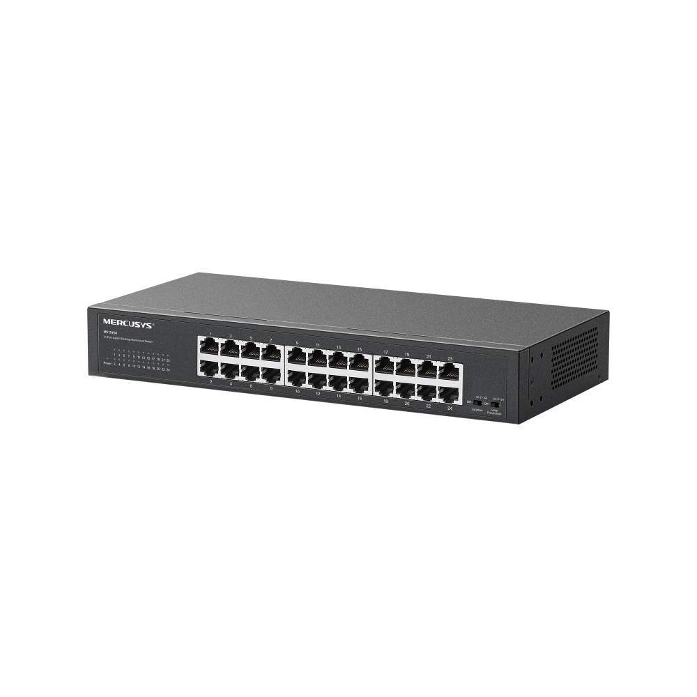 Switch Mercusys 24 cổng Gigabit để bàn/tủ rack MS124GS