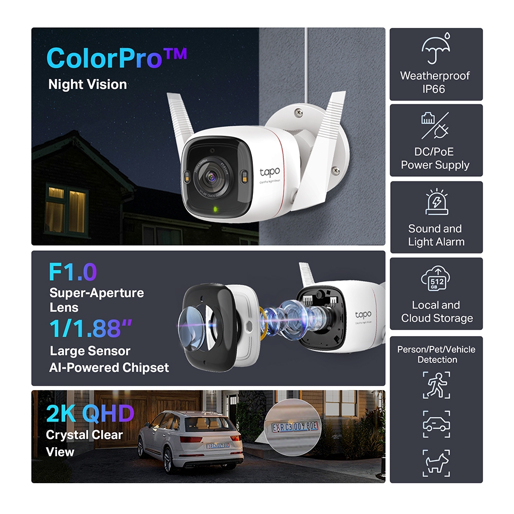 Camera giám sát ngoài trời, Tapo C325WB, hiệu TP-LINK