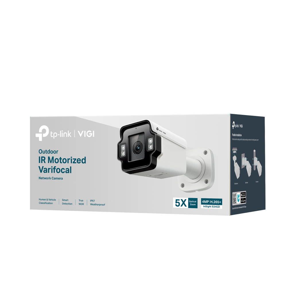 Camera InSight S345ZI- Bullet Ngoài trời VIGI 4MP Hồng ngoại Đa tiêu cự Zoom quang 5x