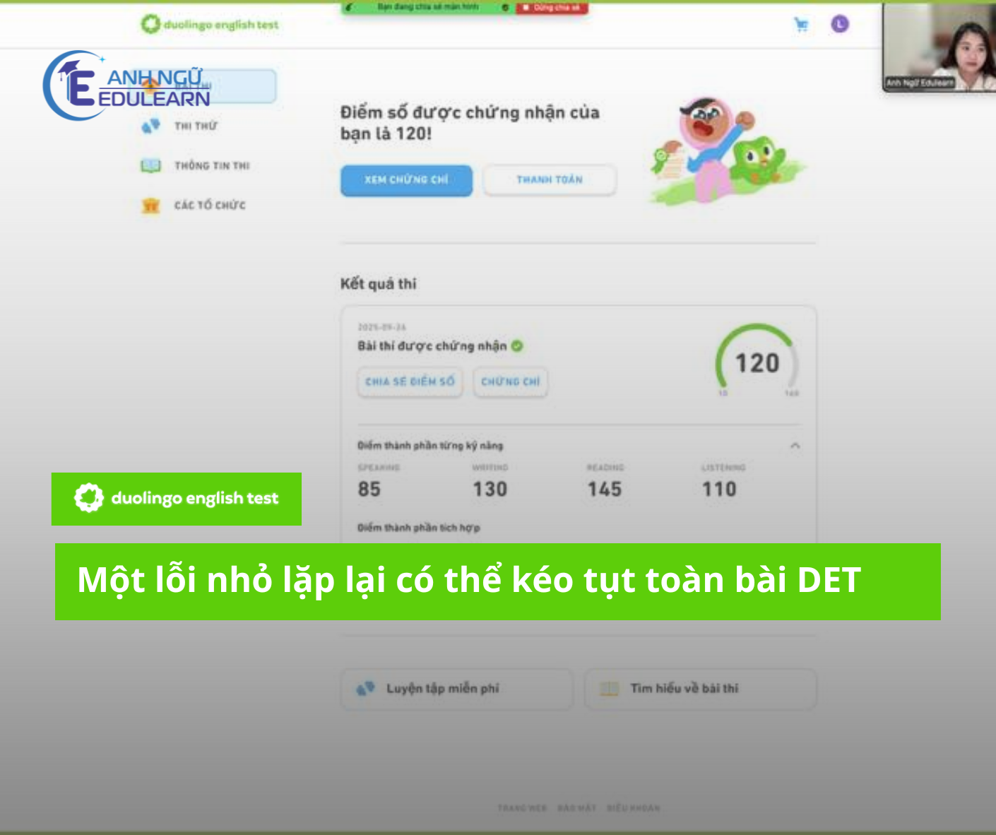Khi nào câu trả lời trong Duolingo English Test bị coi là “thiếu kiểm soát”?