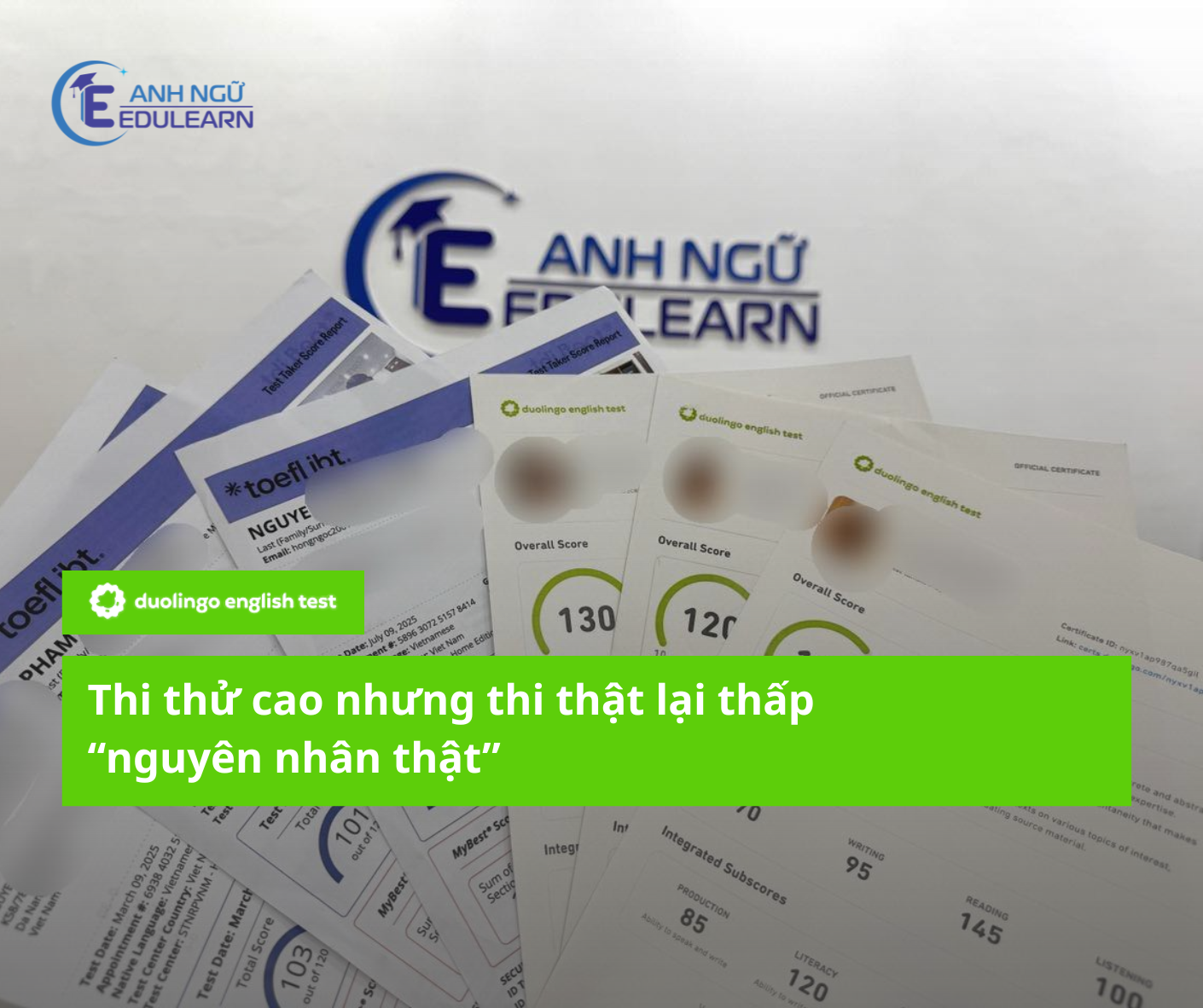 Thi thử điểm cao nhưng thi thật Duolingo English Test lại thấp – nguyên nhân thật sự nằm ở đâu?