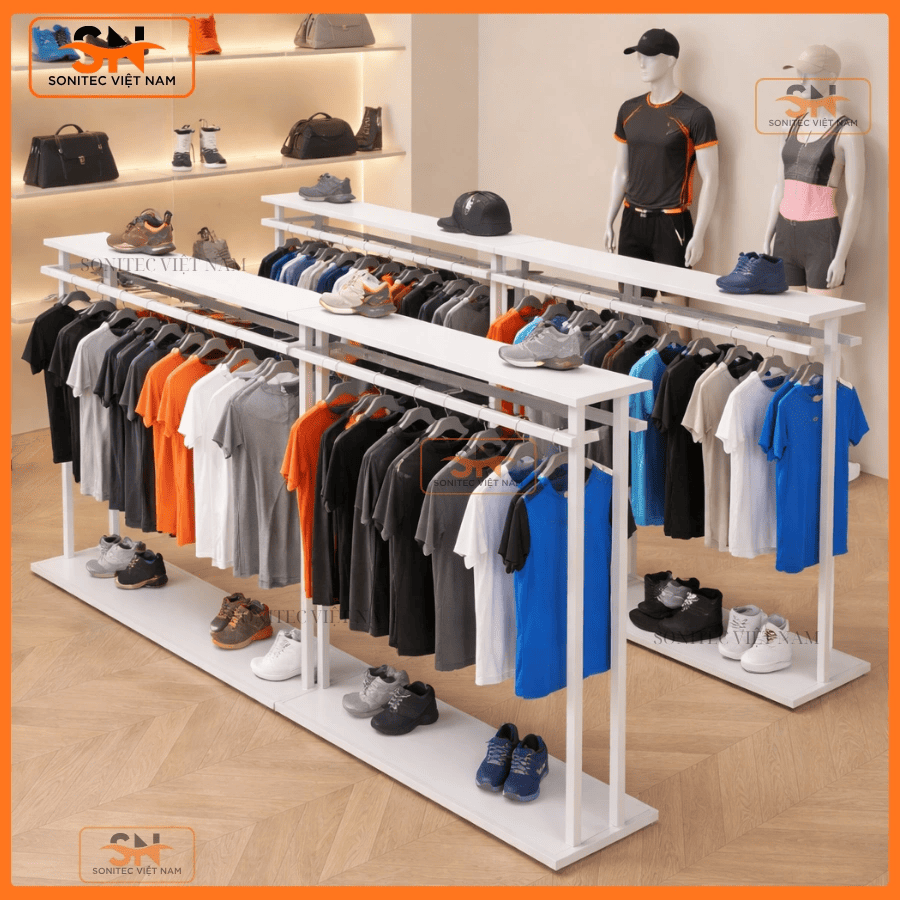 Bí quyết chọn kệ trưng bày quần áo đẹp và tiết kiệm chi phí