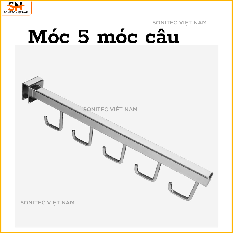 Móc 5 Móc Câu Treo Phụ Kiện – Cài Rãnh Nhôm, Bắn Vít, Thanh U | Treo Gọn Gàng, Linh Hoạt
