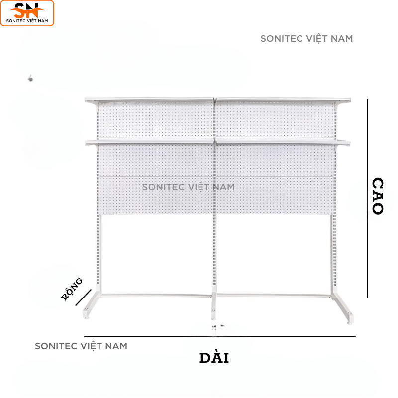 Kệ Để Bàn 2 Tầng Ghép Đôi Khung Lưới – Kệ Trưng Bày Sơn Tĩnh Điện Cỡ Lớn