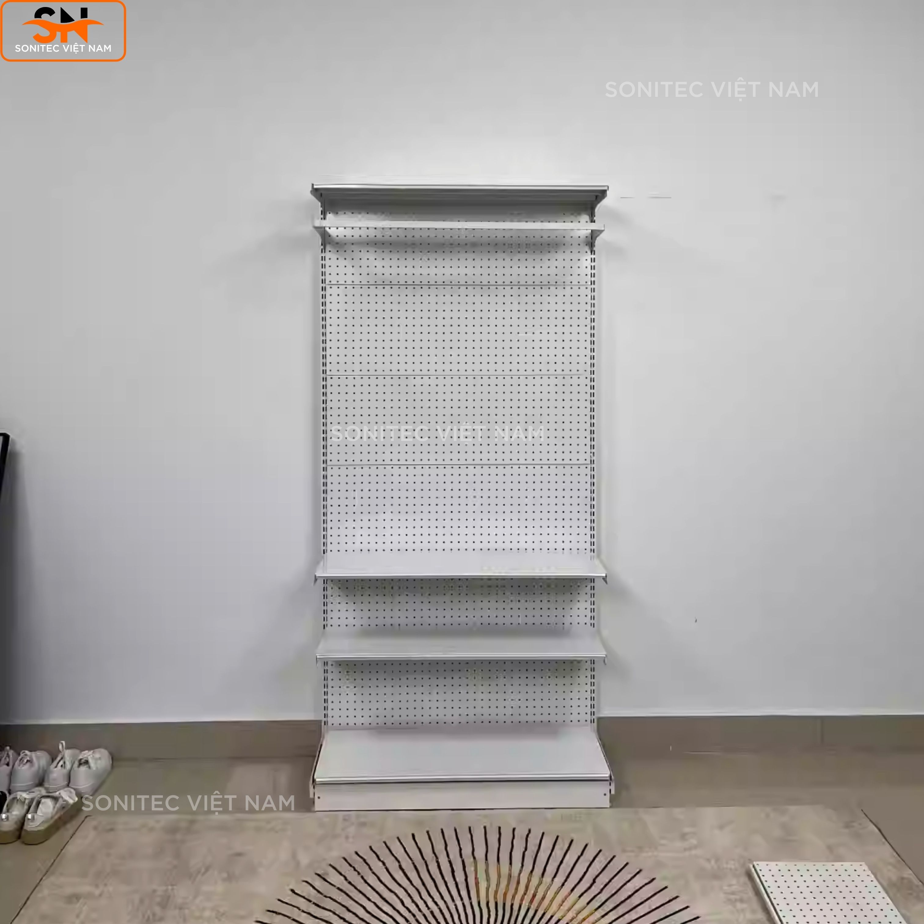 Kệ 3 Tầng Kết Hợp Thanh Treo Quần Áo, Phụ Kiện - Kệ Đa Năng Phù Hợp Mọi Không Gian