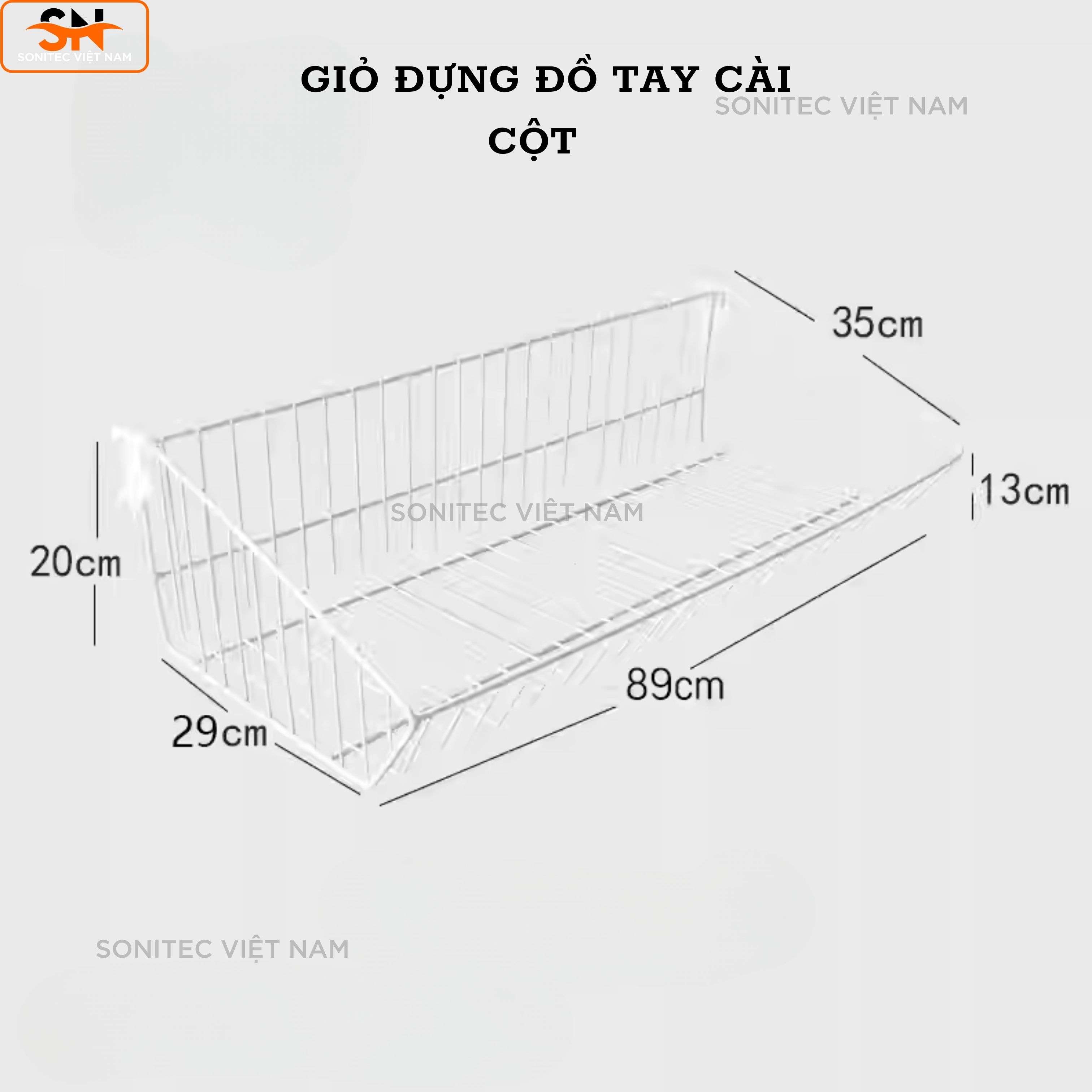 Giỏ Đựng Tay Cài Lưới Sắt – Rổ Cài Khung Sắt Trang Trí Đựng Đồ Phụ Kiện Decor