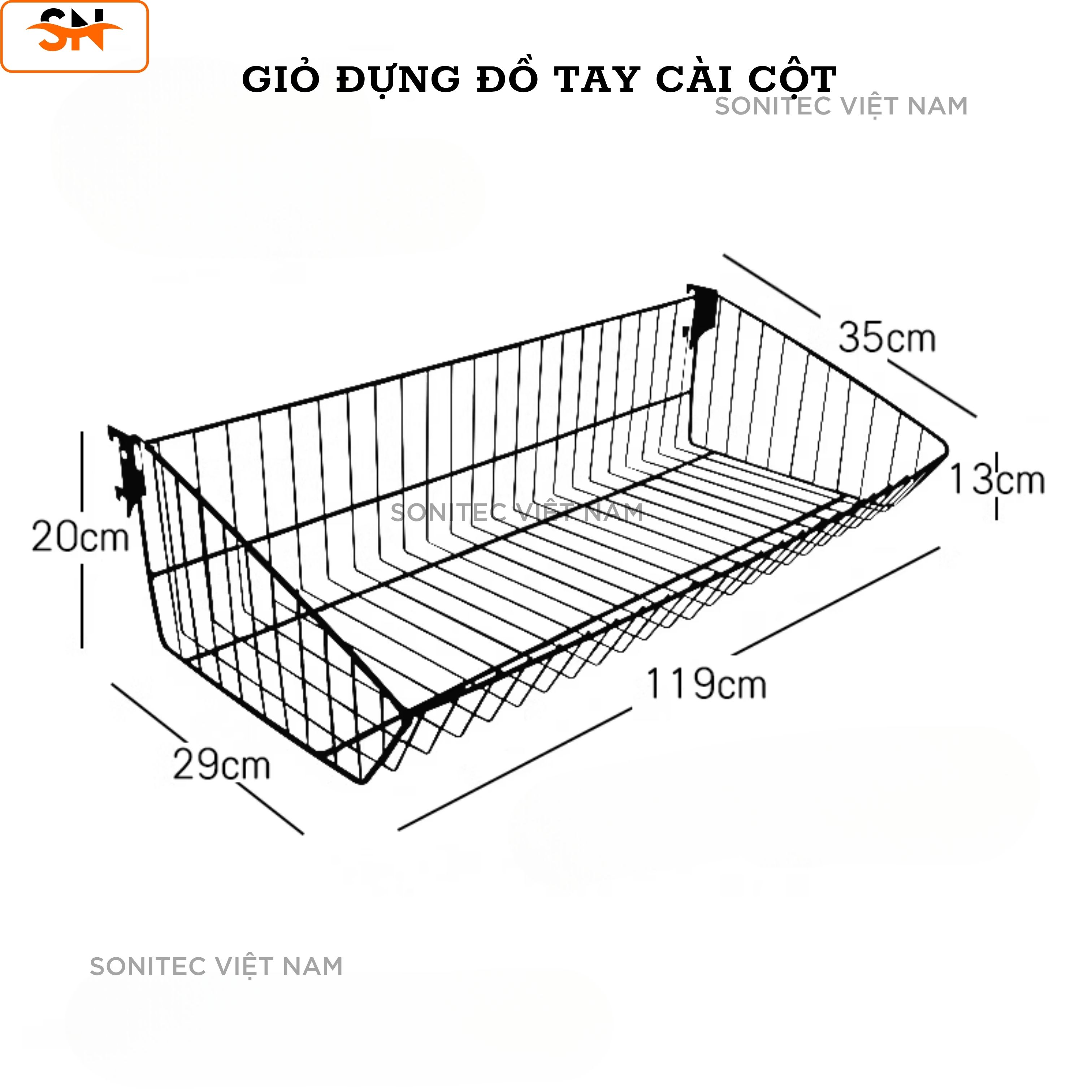 Giỏ Đựng Tay Cài Lưới Sắt – Rổ Cài Khung Sắt Trang Trí Đựng Đồ Phụ Kiện Decor
