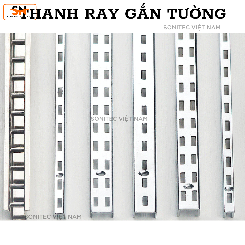 Thanh Ray Gắn Tường Đôi A2 – Ray Đôi Làm Kệ Trưng Bày – Thép Mạ Inox, Bền Đẹp