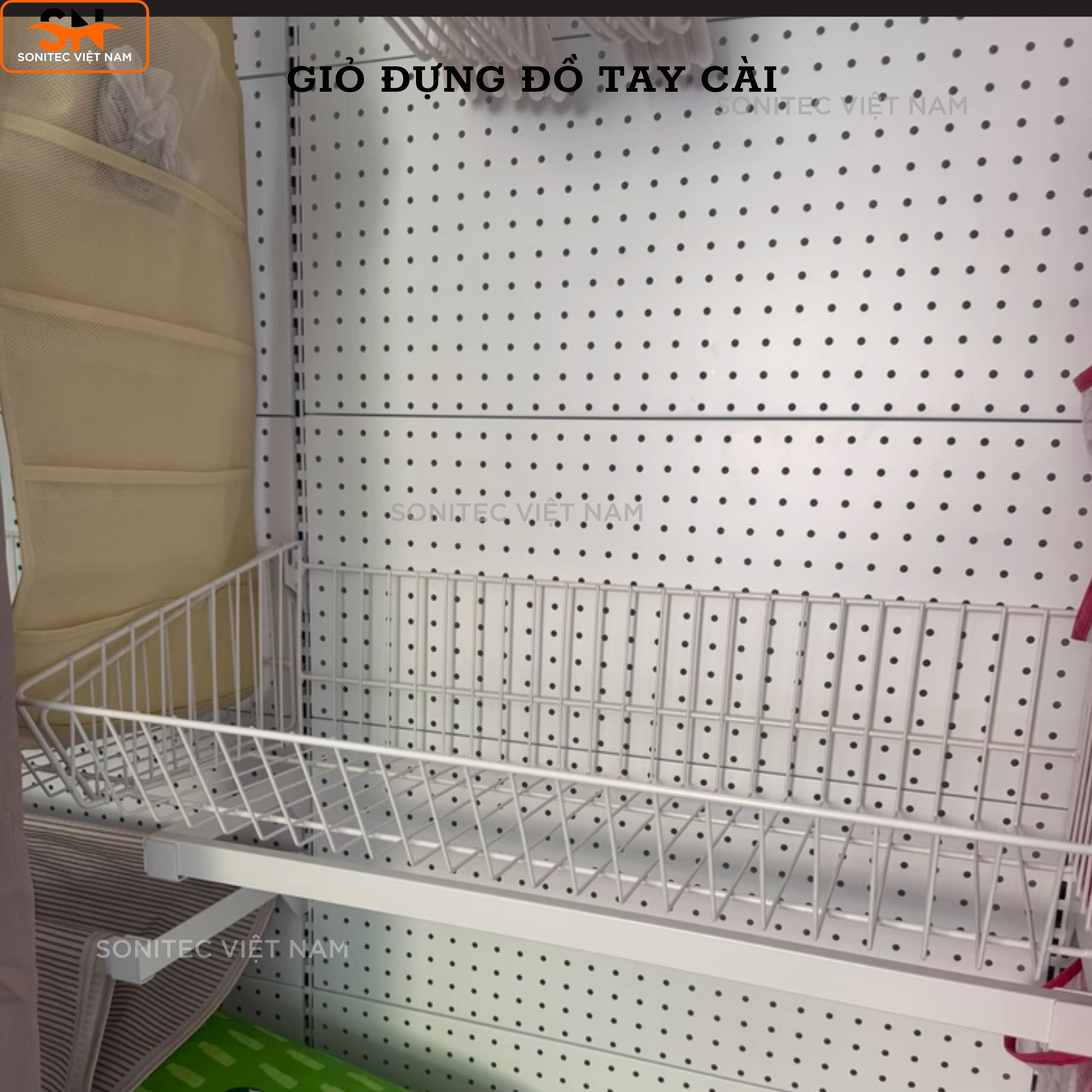 Giỏ Đựng Tay Cài Lưới Sắt – Rổ Cài Khung Sắt Trang Trí Đựng Đồ Phụ Kiện Decor
