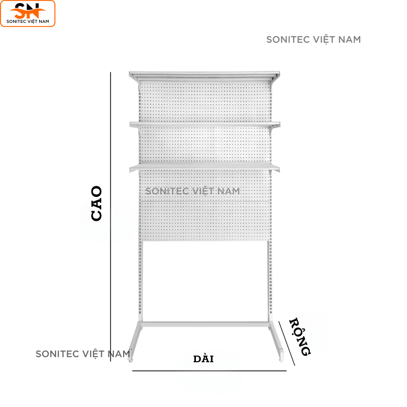 Kệ trang trí 3 tầng có lưới - Kệ sắt lắp ghép đa năng trưng bày để bàn hoặc sát tường