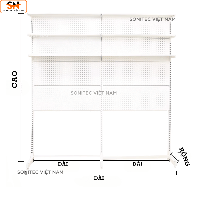 Kệ Để Bàn 3 Tầng Ghép Đôi Khung Lưới Sơn Tĩnh Điện – Giải Pháp Trưng Bày Cỡ Lớn, Tối Ưu Diện Tích