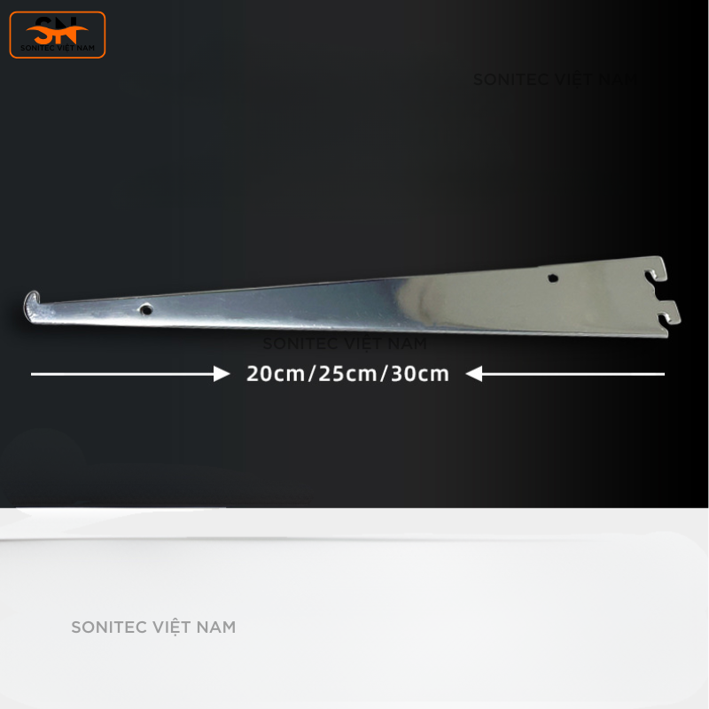 Tay Đỡ Kệ Kính Cài Ray Chống Trượt – Giá Đỡ Tấm Kính Treo Tường M10